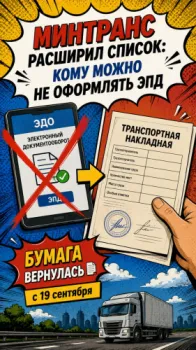 Минтранс расширил список: кому можно не оформлять ЭПД